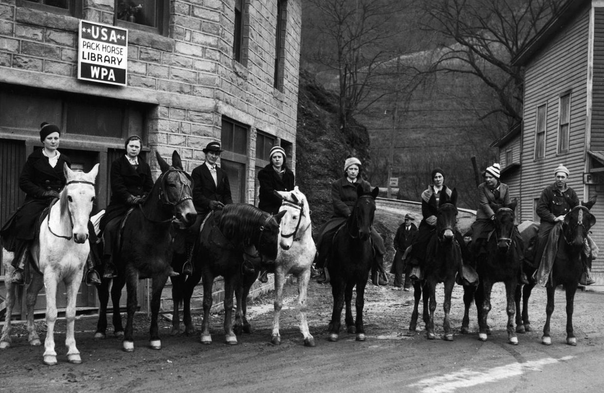 WPA packhorse librarians, ready to deliver books and other materials to remote rural areas in Kentucky, 1938. Photo courtesy of the National Archives.