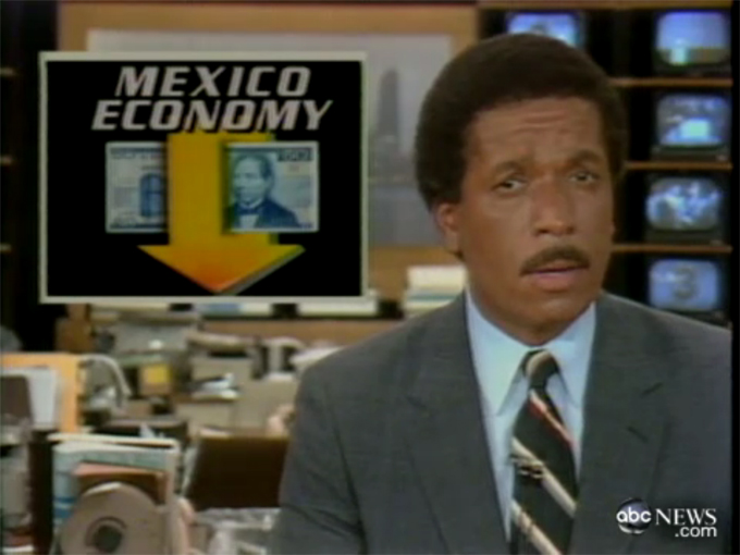 ABC News reports on the Mexican government’s devaluation of the peso, 16 August 1982 that marked the beginning of a major international debt crisis for many developing countries.