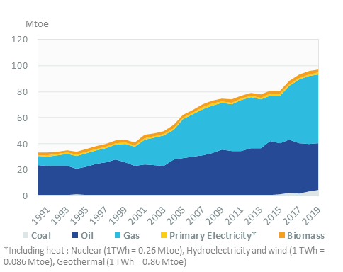 Figure I: Consumption trends by energy source (in Million Tonnes of Oil Equivalent, Mtoe) 17